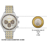 Hugo Boss Gregor Chronograph Silver Dial Two Tone Steel Strap Watch For Men - 1514053 Buy Now By Hugo Boss