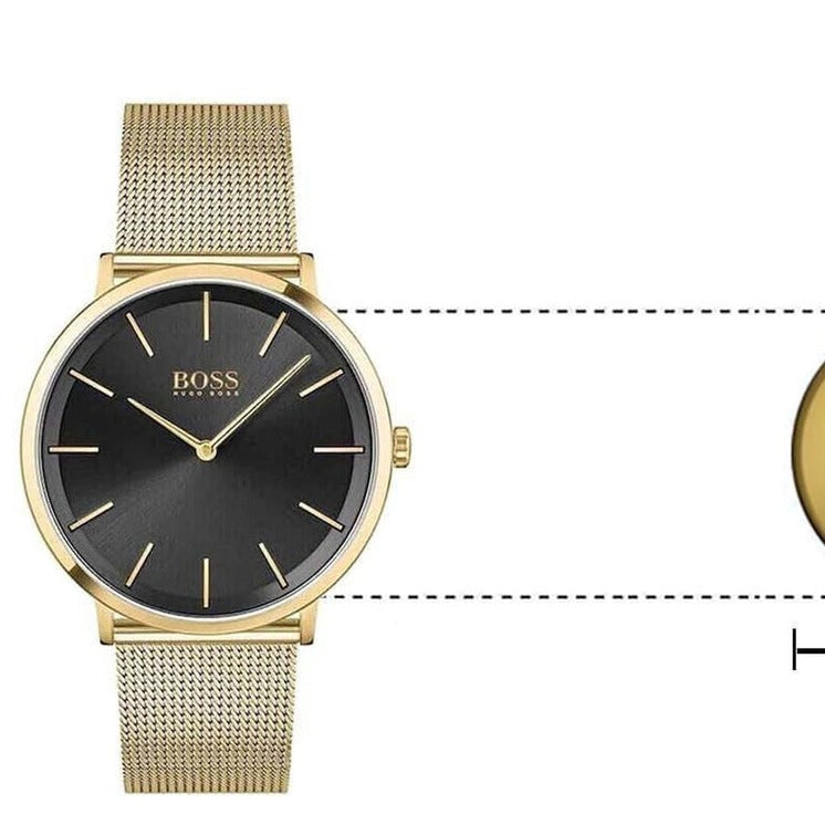 Hugo Boss Horizon Quartz Black Dial Gold Mesh Bracelet Watch For Men - 1513735 Buy Now By Hugo Boss