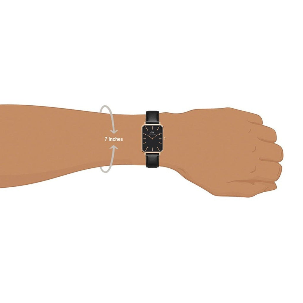 Daniel Wellington Quadro Black Dial Black Leather Strap Watch For Women - DW00100449 Buy Now By Daniel Wellington