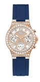 Guess Moonlight Diamonds White Dial Blue Rubber Strap Watch for Women - GW0257L3 Buy Now By Guess