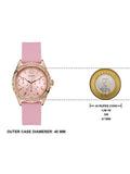 Guess Sparkling Diamonds Pink Dial Pink Rubber Strap Watch for Women - W0032L9 Buy Now By Guess