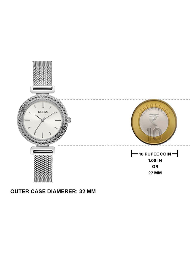 Guess Quartz Silver Dial Silver Mesh Bracelet Watch For Women - W1152L1 Buy Now By Guess
