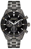 Movado Heritage Calendoplan Chronograph Black Dial Black Steel Strap Watch For Men - 3650125 Buy Now By Movado
