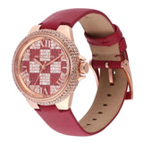 Michael Kors Camille Three Hand Crystals Rose Gold Dial Red Leather Strap Watch For Women - MK4701 Buy Now By Michael Kors