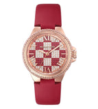 Michael Kors Camille Three Hand Crystals Rose Gold Dial Red Leather Strap Watch For Women - MK4701 Buy Now By Michael Kors