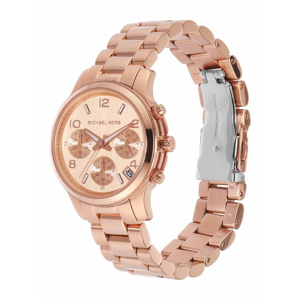 Michael Kors Runway Chronograph Rose Gold Dial Rose Gold Steel Strap Watch For Women - MK7327 Buy Now By Michael Kors