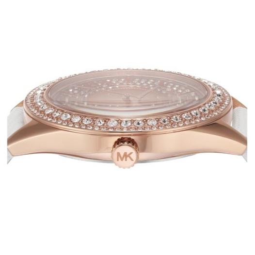 Michael Kors Harlowe Analog Rose Gold Dial White Leather Strap Watch For Women - MK2989 Buy Now By Michael Kors
