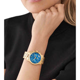 Michael Kors Runway Chronograph Blue Dial Gold Steel Strap Watch For Women - MK7353 Buy Now By Michael Kors