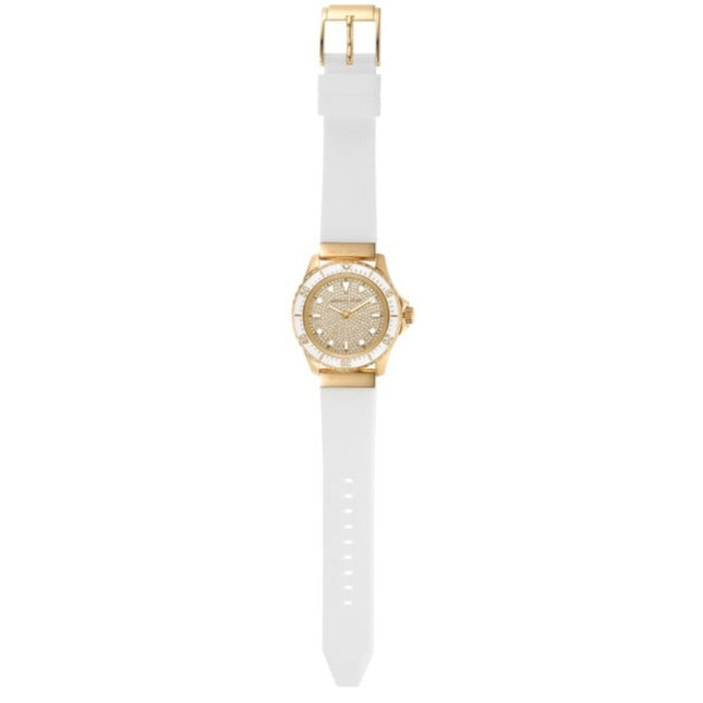 Michael Kors Everest Analog Gold Dial White Silicone Strap Watch For Women - MK7357 Buy Now By Michael Kors