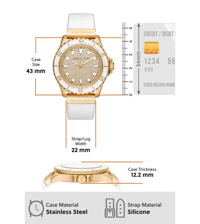 Michael Kors Everest Analog Gold Dial White Silicone Strap Watch For Women - MK7357 Buy Now By Michael Kors