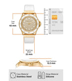 Michael Kors Everest Analog Gold Dial White Silicone Strap Watch For Women - MK7357 Buy Now By Michael Kors