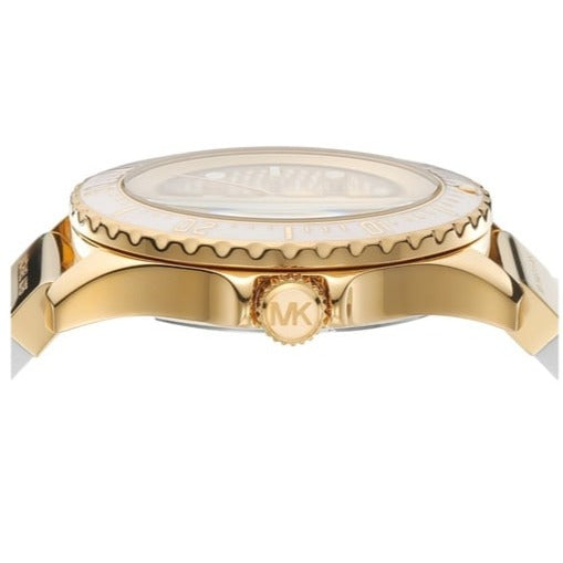 Michael Kors Everest Analog Gold Dial White Silicone Strap Watch For Women - MK7357 Buy Now By Michael Kors