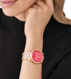 Michael Kors Runway Chronograph Pink Dial Rose Gold Steel Strap Watch For Women - MK7352 Buy Now By Michael Kors
