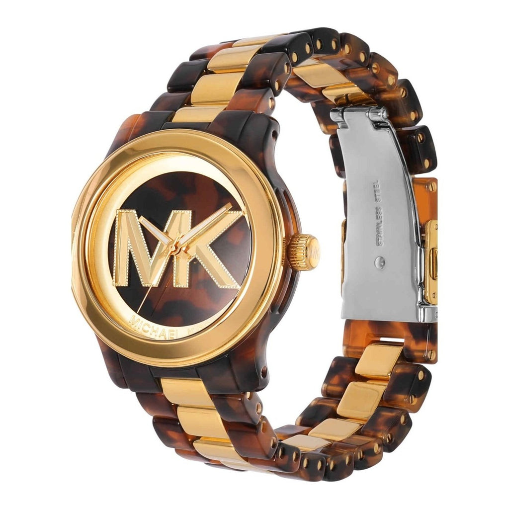 Michael Kors Runway Three-Hand Brown Dial Two Tone Steel Strap Watch for Women - MK7354 Buy Now By Michael Kors