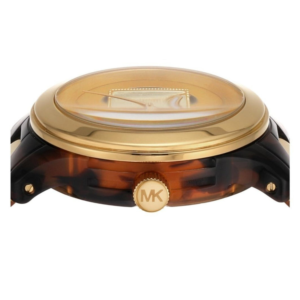 Michael Kors Runway Three-Hand Brown Dial Two Tone Steel Strap Watch for Women - MK7354 Buy Now By Michael Kors