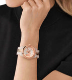 Michael Kors Runway Analog Crystals Rose Gold Dial Two Tone Steel Strap Watch for Women - MK7355 Buy Now By Michael Kors