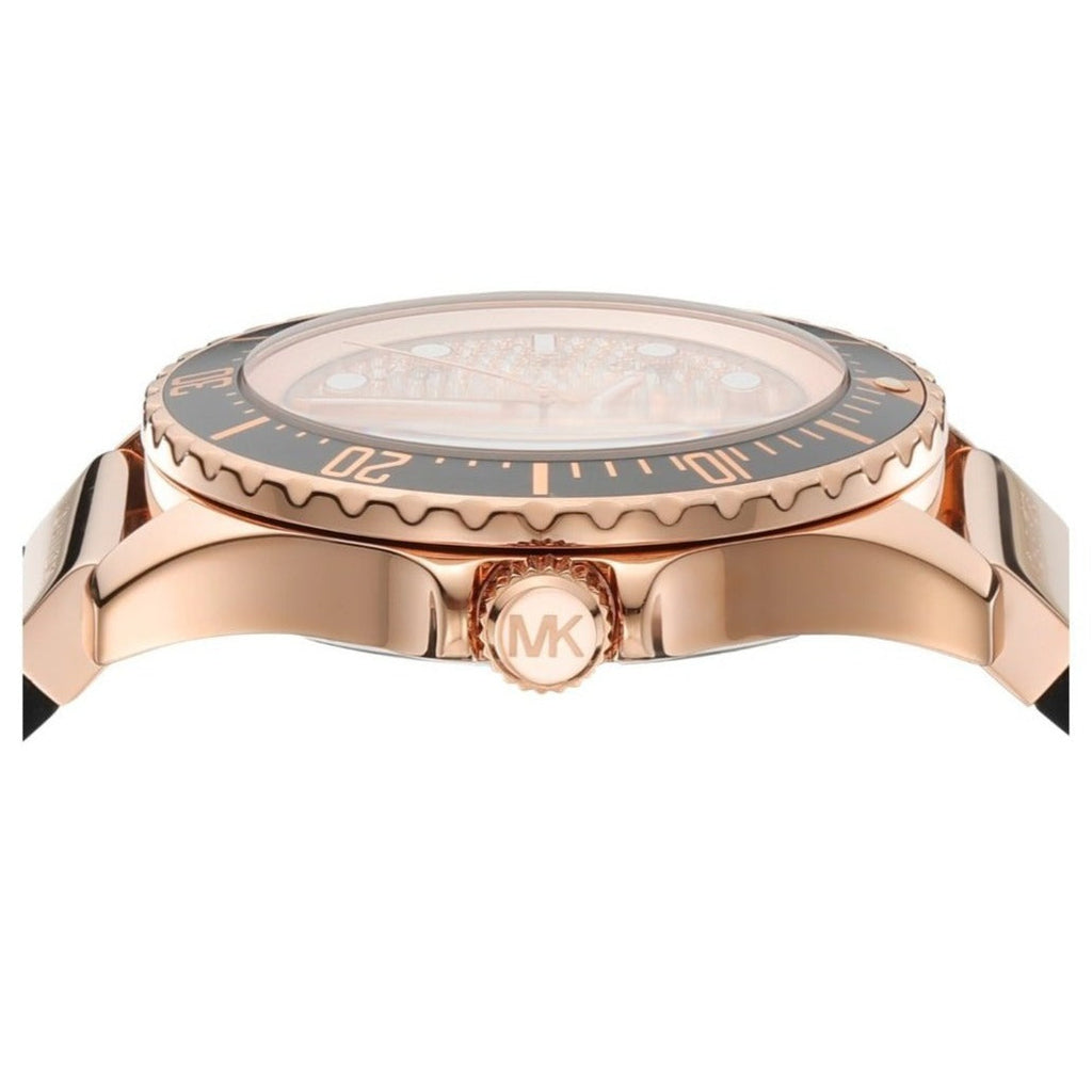 Michael Kors Everest Analog Rose Gold Dial Black Silicone Strap Watch For Women - MK7358 Buy Now By Michael Kors