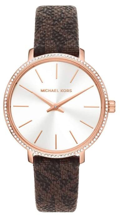 Michael Kors Pyper Quartz Silver Dial Brown Leather Strap Watch for Women - MK1036 Buy Now By Michael Kors