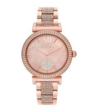 Michael Kors Abbey Three-Hand Analog Crystals Rose Gold Dial Rose Gold Steel Strap Watch for Women - MK4617 Buy Now By Michael Kors