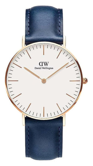 Daniel Wellington Classic Somerset White Dial Blue Leather Strap Watch For Women - DW00100123 Buy Now By Daniel Wellington