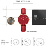 Daniel Wellington Petite Suffolk Red Dial Red Leather Strap Watch For Women - DW00100404 Buy Now By Daniel Wellington