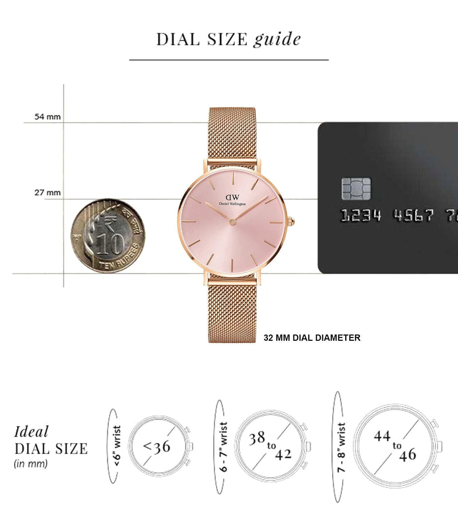 Daniel Wellington Petite Melrose Pink Dial Rose Gold Mesh Strap Watch For Women - DW00100367 Buy Now By Daniel Wellington