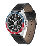 Hugo Boss Troper Chronograph Black Dial Black Leather Strap Watch For Men - 1514099 Buy Now By Hugo Boss
