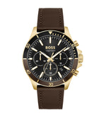 Hugo Boss Troper Chronograph Black Dial Brown Leather Strap Watch For Men - 1514100 Buy Now By Hugo Boss