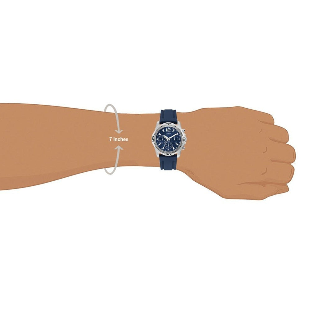 Guess Commander Blue Dial Blue Rubber Strap Watch for Men - GW0211G1 Buy Now By Guess