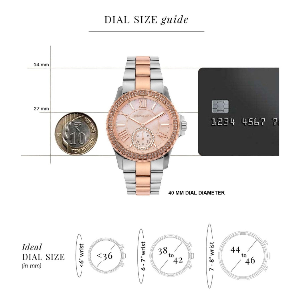 Michael Kors Everest Three Hand Rose Gold Dial Two Tone Steel Strap Watch For Women - MK7402 Buy Now By Michael Kors
