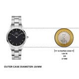Daniel Wellington Iconic Link Black Dial Silver Steel Strap Watch For Women - DW00100208 Buy Now By Daniel Wellington