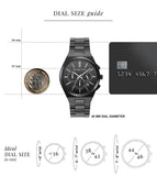 Michael Kors Lennox Chronograph Black Dial Black Steel Strap Watch For Men - MK9146 Buy Now By Michael Kors