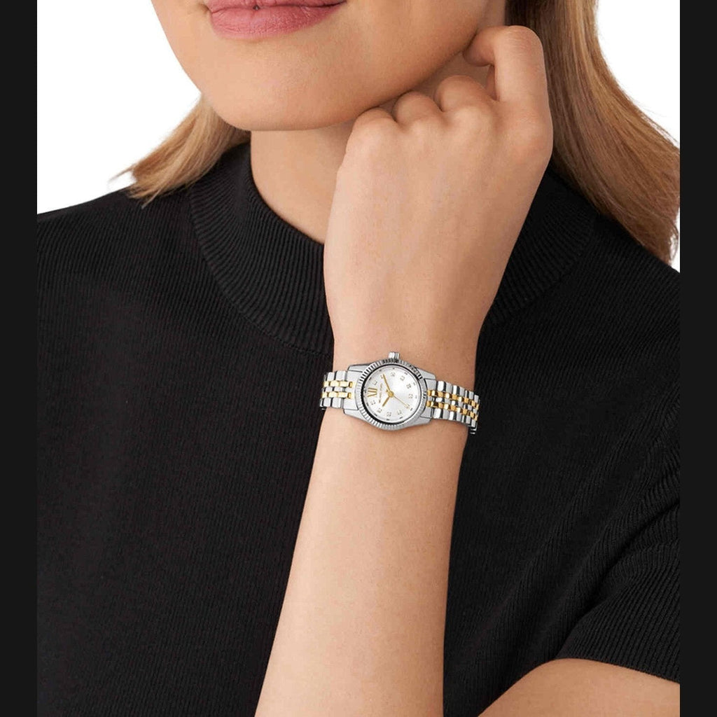 Michael Kors Lexington Analog Silver Dial Two Tone Steel Strap Watch for Women - MK4740 Buy Now By Michael Kors