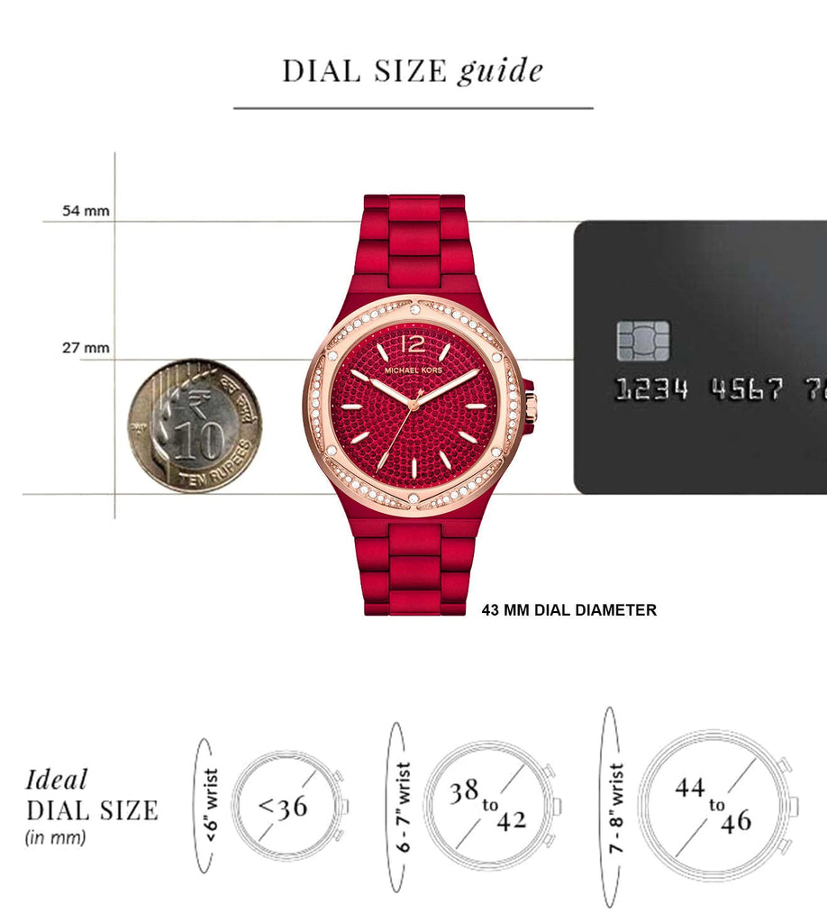 Michael Kors Lennox Analog Crystals Red Dial Red Steel Strap Watch for Women - MK7455 Buy Now By Michael Kors