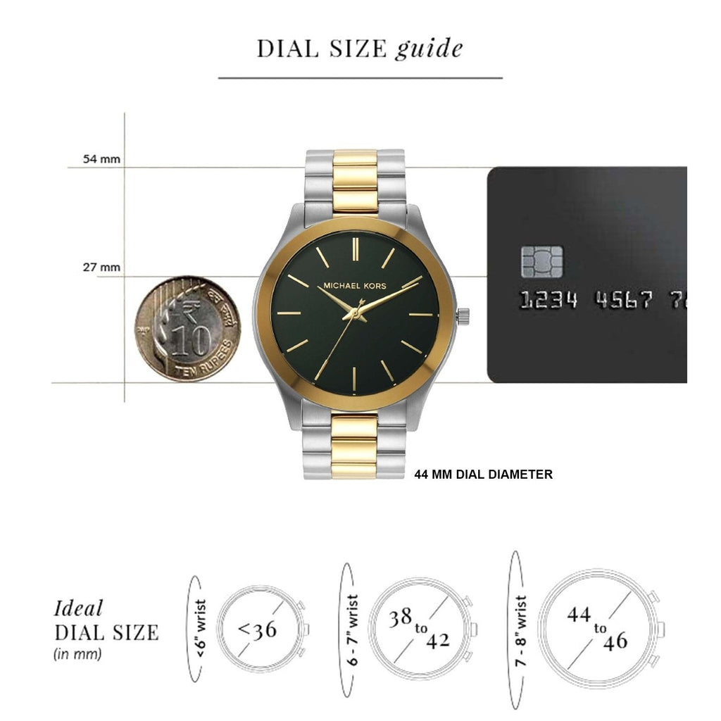 Michael Kors Slim Runway Quartz Green Dial Two Tone Steel Strap Watch for Women - MK9149 Buy Now By Michael Kors