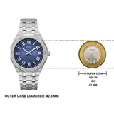 Guess Asset Quartz Blue Dial Silver Steel Strap Watch For Men - GW0575G4 Buy Now By Guess