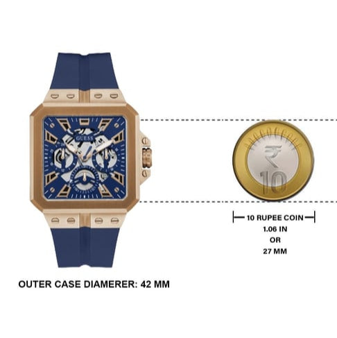 Guess Leo Chronograph Blue Dial Blue Silicone Strap Watch For Men - GW0637G3 Buy Now By Guess