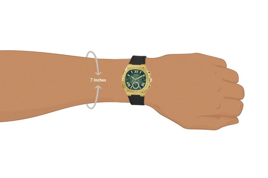 Guess Headliner Multifunction Green Dial Black Silicone Strap Watch For Men - GW0571G3 Buy Now By Guess