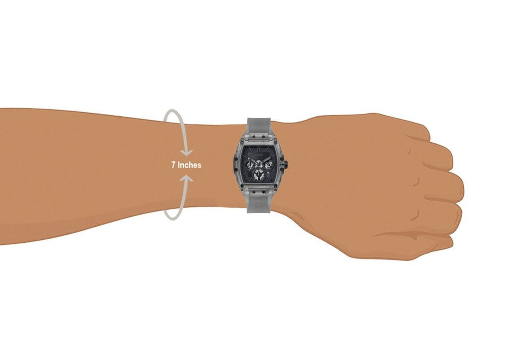 Guess Phoenix Multifunction Black Dial Grey Silicone Strap Watch For Men - GW0203G9 Buy Now By Guess