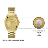 Guess Cubed Analog Gold Dial Gold Steel Strap Watch For Women - GW0606L2 Buy Now By Guess