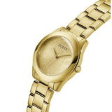 Guess Cubed Analog Gold Dial Gold Steel Strap Watch For Women - GW0606L2 Buy Now By Guess