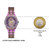 Guess Allara Quartz Purple Dial Purple Steel Strap Watch For Women - GW0604L4 Buy Now By Guess