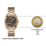 Guess Cubed Analog Black Dial Rose Gold Steel Strap Watch For Women - GW0607L3 Buy Now By Guess