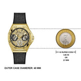 Guess Asteria Multifunction Gold Dial Black Rubber Strap Watch For Women - GW0620L2 Buy Now By Guess