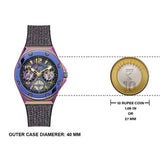 Guess Multifunction Analog Purple Dial Black Rubber Strap Watch For Women - GW0620L4 Buy Now By Guess