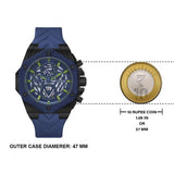 Guess Formula Multifunction Blue Dial Blue Silicone Strap Watch For Men - GW0579G3 Buy Now By Guess