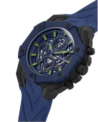 Guess Formula Multifunction Blue Dial Blue Silicone Strap Watch For Men - GW0579G3 Buy Now By Guess