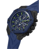 Guess Formula Multifunction Blue Dial Blue Silicone Strap Watch For Men - GW0579G3 Buy Now By Guess