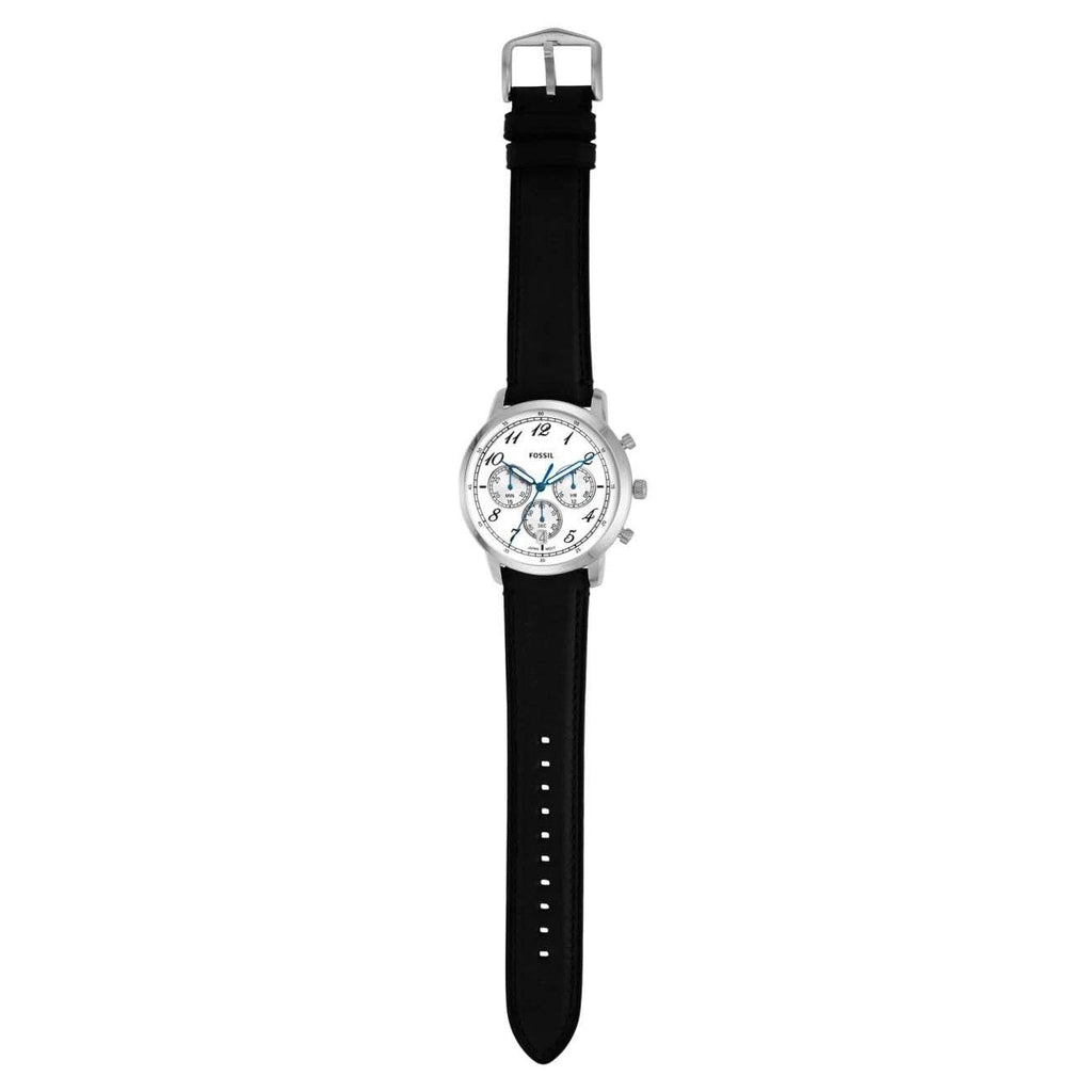 Fossil Neutra Chronograph White Dial Black Leather Strap Watch for Men - FS6023 Buy Now By Fossil