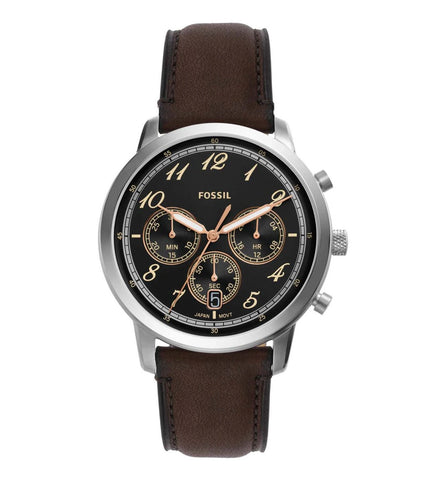 Fossil Neutra Chronograph Black Dial Brown Leather Strap Watch for Men - FS6024 Buy Now By Fossil